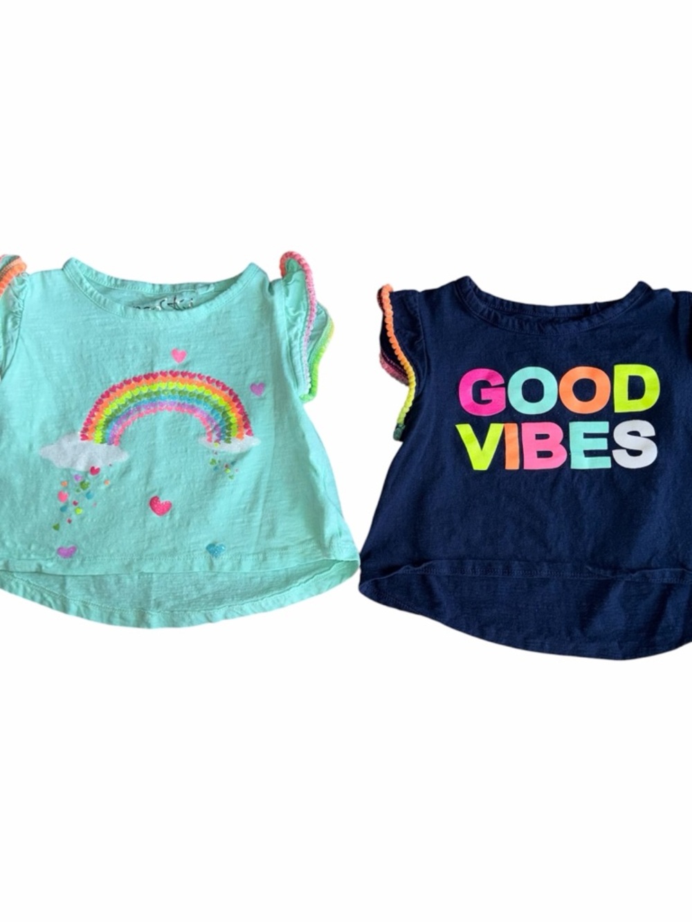Freestyle Revolution Rainbow & GOOD VIBES Short Sleeve Crop Set of 2 Girls Sz 3T